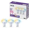 WiZ Faretto Smart WiFi, Luce Bianca da Calda a Fredda, Vetro, attacco GU10, equivalente a 50W, Tecnologia SpaceSense, Controllo Vocale (Alexa, Apple HomeKit, Google Home), confezione da 3
