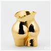 EDG Enzo De Gasperi Vaso Chakra Booty H 26 Cm 22 x 16 Cm Ceramica Oro