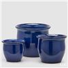 EDG Enzo De Gasperi Set 3 Vasi Cachepot Bombato Blu Ceramica 32 cm