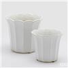 EDG Enzo De Gasperi Set 2 Vasi Cachepot Bellflower Bianco Ceramica