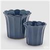 EDG Enzo De Gasperi Set 2 Vasi Cachepot Bellflower Blu Ceramica