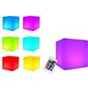 7even Cubo luminoso a LED, 20 cm, per esterni, con batteria e telecomando