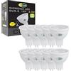CLAR - Faretto LED Gu5.3 MR16 12 V, 3,5 W, 6000 K Luce Fredda, Non Dimmerabile (Pack 10)