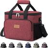 Lifewit Borsa Termica Porta Pranzo 15L(24 Lattine), Grande Borse Frigo Pranzo Ufficio per Uomo e Donna, Lunch Bag per Lavoro, Mare, Viaggio, Spiaggia, Borgogna