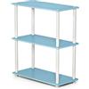 Furinno Libreria Bassa a 3 ripiani Light Blue/White Tubi tondi