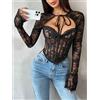 💃 Top Donna Sexy in Pizzo con Corsetto - Eleganza e Seduzione Bianco e Nero