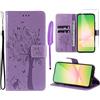 Oududianzi - Cover per Samsung Galaxy A56 5G Libro Flip Custodia Portafoglio Pelle PU Silicone TPU Antiurto [1X Vetro Temperato] [Slot Schede][Chiusura Magnetica][Funzione Stand] - Viola