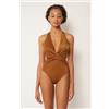 Calzedonia Costume Intero Shiny Satin Marrone