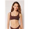 Calzedonia Top Canotta Costume Crinkle Waves Marrone