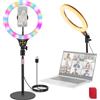 NEEWER ENTRY LEVEL VERSION N37 10,5" Ring Light RGB con Supporto Tavolo/Porta Telefono Compatibile con iPhone/Telecomando, Luce LED CRI85+ 10W per TikTok YouTube Streaming Video Chiamata Zoom Laptop