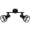 Briloner 2669-025, Lampada da soffitto retrò, 2 luci, faretti, plafoniera vintage, E14 max 25 Watt, paralume regolabile, nero