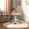FurnitureR Sedia da scrivania per bambini, regolabile in altezza, sedia girevole con schienale con piccolo foro, adatta per camera dei bambini o sala studio, plica rosa