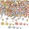 BENECREAT 192 Perline Distanziali Placcate in Oro 4k di 18 Dimensioni, Oro Roso, Argento - Perline in Metallo Tondo per Collane e Creazione di Gioielli, 16 Pezzi/Stile