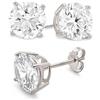 KEZEF Orecchini in argento sterling per donne e uomini - Orecchini in zirconia cubica da 7 mm con impostazione a 4 punte - Oro bianco 14K Premium CZ S925 Ipoallergen
