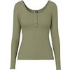 Pieces NOS Pckitte LS Top Noos B C, Maglia a Maniche Lunghe Donna, Verde (Deep Lichen Green Deep Green), Small