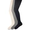 Amazon Essentials Collant In Cotone Elasticizzato Bambine e Ragazze, 3 Paia, Avorio/Grigio/Blu Marino, 2-4 anni