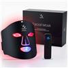 VENIO Maschera LED Viso Professionale - Maschera Viso LED con Luce Rossa e Infrarossi, 4 Colori LED, LED Mask per Routine di Cura Estetica e Benessere a Casa