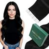 Easyouth Extension Adesive Capelli Veri Nero Extension Capelli Veri Biadesivo Nero Jet Extensions Remy Biadesivo Invisibile #1 30cm 30g 20pz