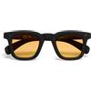 OKKIA Firenze Occhiali da Sole Unisex Rotondo Avana Nero Lenti Gialle