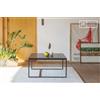 PIB Tavolino da caffè quadrato in marmo nero, stile scandinavo, 70x70x37 cm, design sofisticato con gambe in metallo scuro