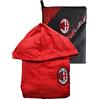 official MIALAN A.C. Accappatoio con Cappuccio in microfibra UFFICIALE MILAN A C TG 4 6 8 10 12 14 ROSSO NERO Con Sacca BIMBO BAMBINO (ANNI 4/6)