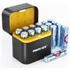 PHOTOOLEX Batterie ricaricabili al litio AA da 16 con caricabatterie, 3000 mWh ad alta capacità 1,5 V, batterie AA agli ioni di litio ricaricabili a lunga durata, con scatola di ricarica integrata