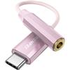 BENFEI Adattatore da USB C a Jack audio con chipset DAC, da USB-C a cuffie da 3,5 mm femmina compatibile con 15 Pro Max/15 Pro/15, Samsung Galaxy S24/S23/S22/S21 Ultra, iPad Pro, Pixel 8 Rosa