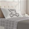 PENSIERI DELICATI Completo Letto 1 Piazza e Mezza, Flanella 100% Cotone Caldo e Morbido, Completo Lenzuola 120 x 200 cm, Include Lenzuolo Sotto, Sopra e 1 Federa, Made in Italy, Tartan Orsetto Beige