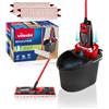 Vileda Revolution Box, Sistema lavapavimenti con secchio e piastra piatta, 2 panni microfibra, per tutti i pavimenti, manico 3 pz