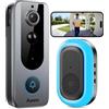 Aceele Videocitofono Senza Fili da Esterno, Campanello Wireless Smart in HD con Rilevazione del Movimento, Comunicazione Bidirezionale, Visione Notturna, IP65