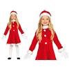 FIESTAS GUIRCA GUIRMA Costume Vestito Babbo Natale Bambina in ciniglia