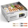 VEVOR Piastra Elettrica per Cottura Commerciale Superficie di Cottura da 450x300 mm Spessore Piastra in Ferro 8 mm, Temperatura Regolabile tra 50°C-300°C per Bistecca Barbecue Piatti da BBQ Grigliate