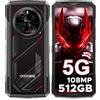 DOOGEE V40 Telephone Portable Incassable 5G, 32GB RAM+512GB ROM(TF 2TB) Smartphone Incassable Android 14 avec 120Hz 6,78" FHD+ Écran, 4nm D7300 CPU/AI 108MP/WiFi 6E/BT 5,4/NFC/3 Fente de Carte, Rouge