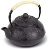 Webao Teiera in Ghisa con Infusore, 800ml Giapponese Bollitore Tetsubin per Preparare Ottimo Te, Foglia d'acero nera