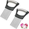 Funngy Forchetta per Cipolle,2 PCS Trita Cipolla Manuale in Acciaio Inox Affetta Cipolle Verdure e Frutta Utensile da Cucina Multiuso per Carne per Tagliare Patate a Bastoncino Aglio e Altri Alimenti