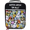 Pokémon Lunch Bag per bambini | Ragazzi Ragazze Personaggi Gotta Catch Em All Food Container | Merchandising per giocatori