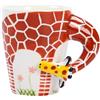 Swtgaah Tazza 3D per animali con giraffa, tazza per animali divertenti, idea regalo, tazza in ceramica di grande capacità, adatta per compleanni, matrimoni, regali di Natale (giraffa)