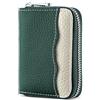 Goopai RFID 20 slot per carte di credito porta carte di credito in vera pelle fisarmonica porta carte piccolo portafoglio per donne o uomini con cerniera, Nuovo verde., S, Classico