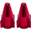 cyclingcolors 2x Cappucci delle valvole cappuccio tappi valvola forma di razzo in alluminio Schrader per pneumatici bici moto auto auto quad monopattino, rosso