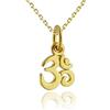 FashionJunkie4Life Collana con ciondolo a forma di Om Ohm, in argento Sterling placcato oro 24 k, 45,7 cm, Argento sterling Argento, Nessuna informazione