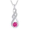 LOCIBLO Collana da donna in argento Sterling 925 con ciondolo a forma di infinito in oro bianco con pietra portafortuna per lei, 40,6 cm + 5,1 cm, Argento sterling Placcato oro Zirconia cubica