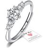 HEEYA Anelli di fidanzamento regolabili, in argento Sterling 925, da donna, fedi nuziali per donne e ragazze, con zirconia cubica, regalo per San Valentino, anniversario, regalo per lei, Adjustable