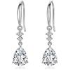 JETBON Orecchini pendenti in argento Sterling da donna, orecchini pendenti in argento ipoallergenico con zirconi cubici colorati, orecchini a gancio gioielli regalo per lei ragazze, 3 cm (CZ: 6mm x 8mm