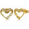 LillyMarie Orecchini A Cuore In Oro 333 Con Cristalli Brillanti Design Classico