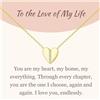 GAVU Collana da Donna in Argento Placcato Oro 14k con Ciondolo Cuore con Zirconia Cubica, Collana Cuore da Donna To The Love of My Life all'Amore della Mia Vita