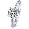 Mejewri Moissanite, anelli di fidanzamento in argento Sterling 925, anelli di promessa, fedi nuziali, da donna, taglio rotondo, 7 3/4, Gemma, Moissanite sintetica
