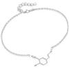 PANDA LUXURY JEWELLERY Bracciale da donna in argento 925 dopamina simbolo della felicità bracciali lucidi gioielli in argento Sterling per voi ragazze lunghezza regolabile gioielli molecolari formula chimica regalo di San