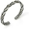 KF-Premium 925 Argento Sterling Bracciale da Uomo Tailandese Fatto a Mano Vintage Braccialetto a Bangle con Manicotto Torto, Misura unica, Argento sterling, Nessuna pietra preziosa