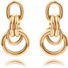 Aobei Pearl 18K Gold Drop Pendle Orecchini per le Donne Dainty Lungo Cerchio Geometrico Orecchini Grande Boho Statement Orecchini Gioielli Delle Donne