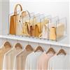 DoubleCare 8 Pezzi Organizer per Borse, Mensole Guardaroba，Divisorio per Ripiani in Acrilico TrasparenteSeparatori per Armadi Regolabili con Base, Perfetto per Borse, Cucine, Librerie, Armadi